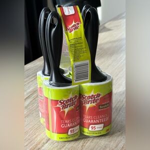 Scotch Brite Lint Roller Set for Pet Hair - 95 Sheets/Roller 4 Rollers New